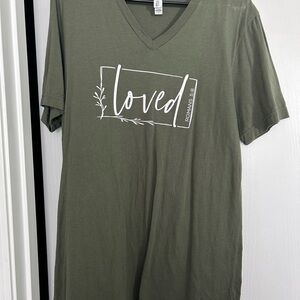 Bella+Canvas Olive V-Neck Tee